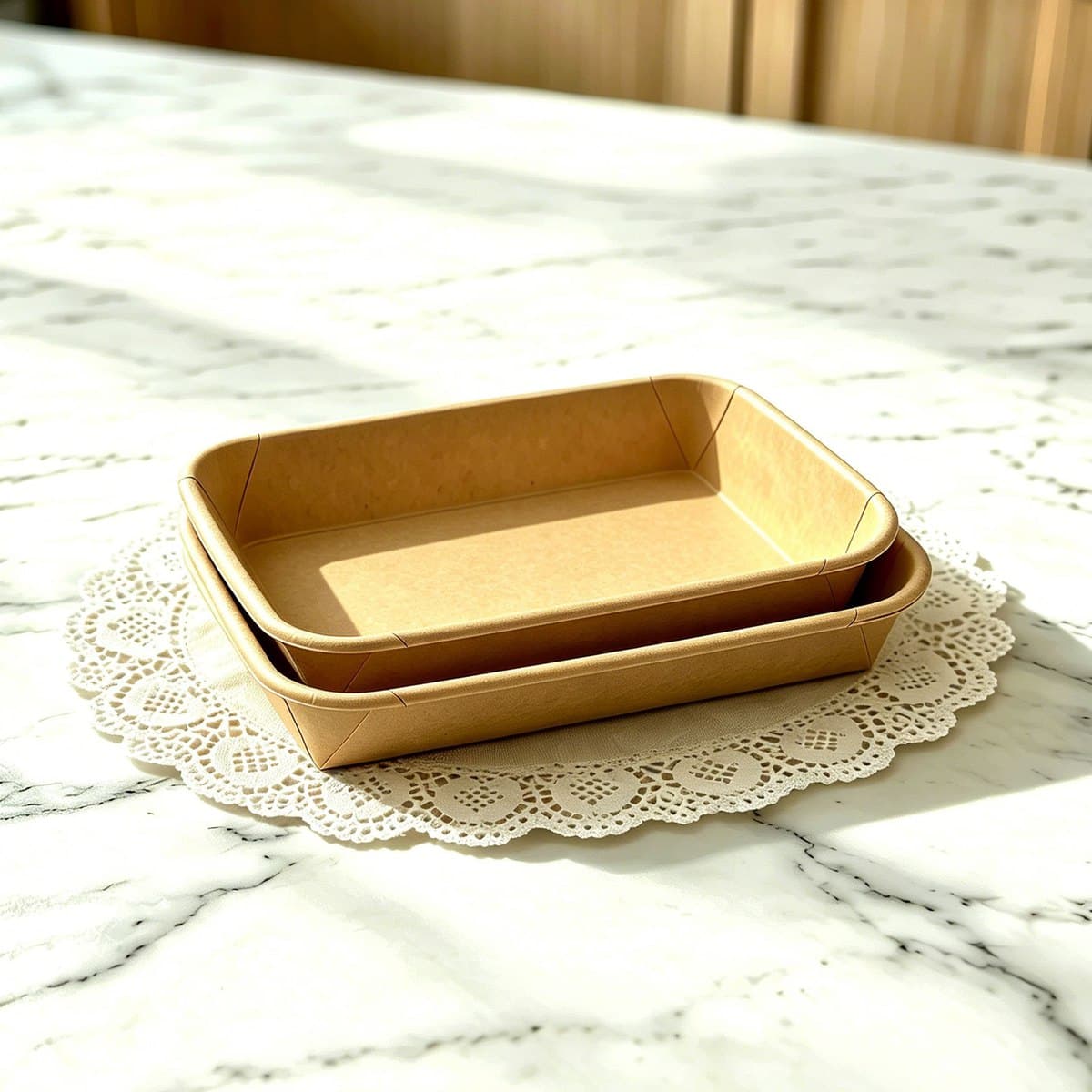 6.50 x 4.53 x 0.96 Kraft Paper Tray