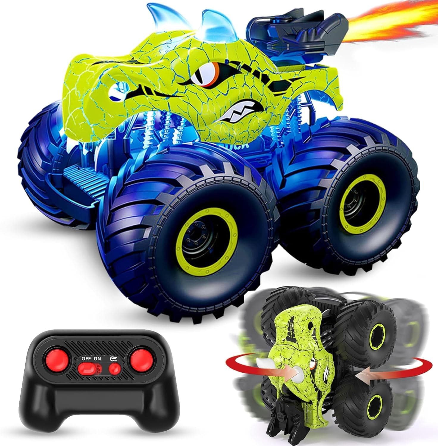 Spray RC Stunt Car 4WD Remote Control Monster Truck Lights 8+ Kids Toy