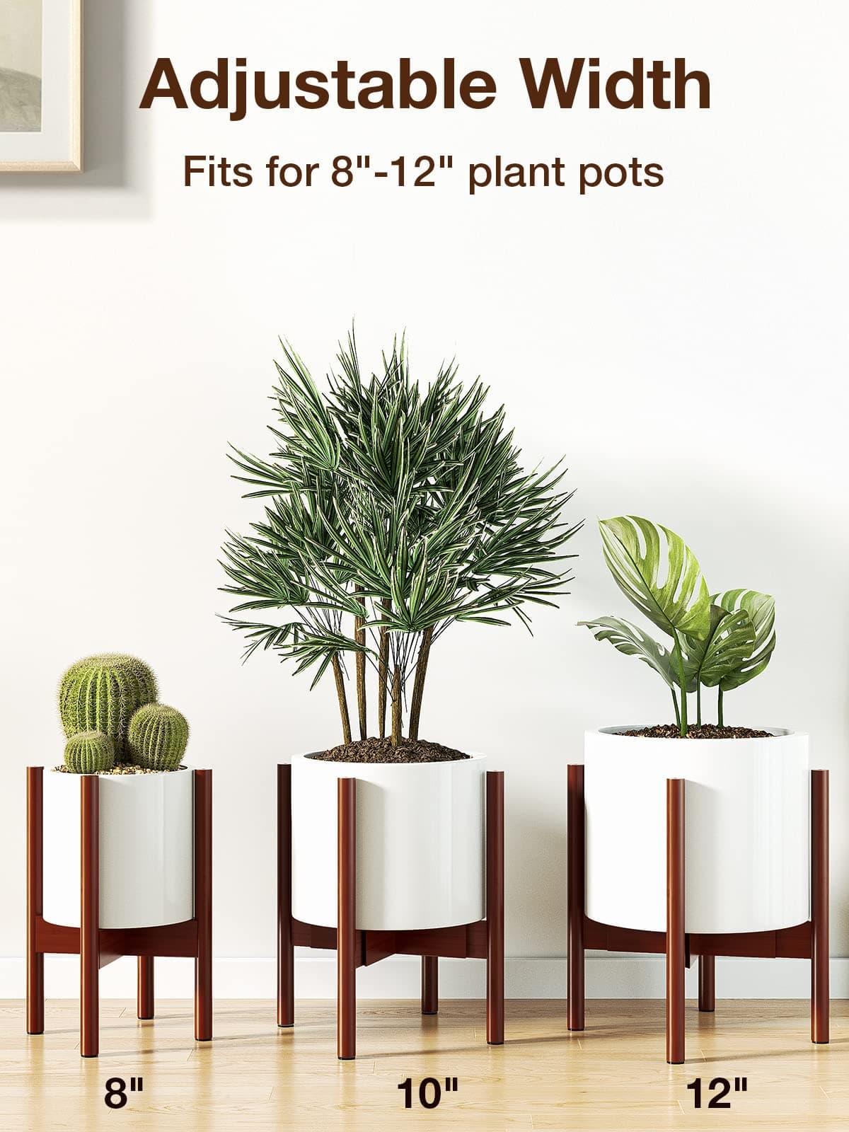 Plant Stand Indoor Bamboo 10 Inches Dark Brown Planter Plants