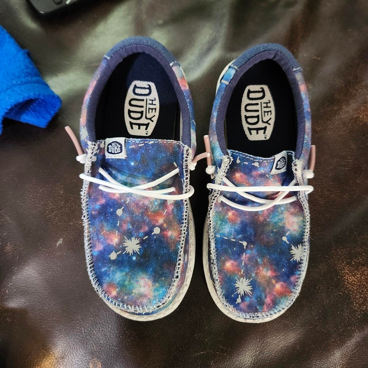 Youth Galaxy Blue Slip-On Boys Shoes Size : W3 / L7