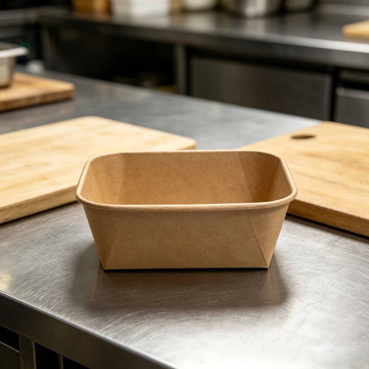 25oz Kraft rectangle paperboard container