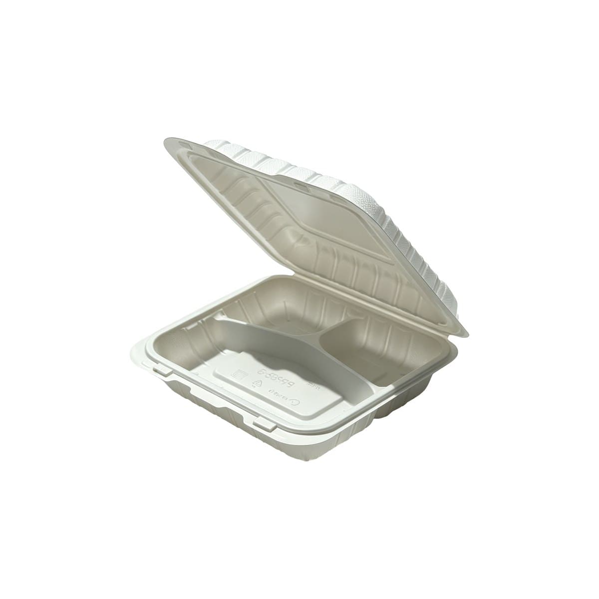 8"/9" White MFPP 3-compartment clamshell thumbnail 2
