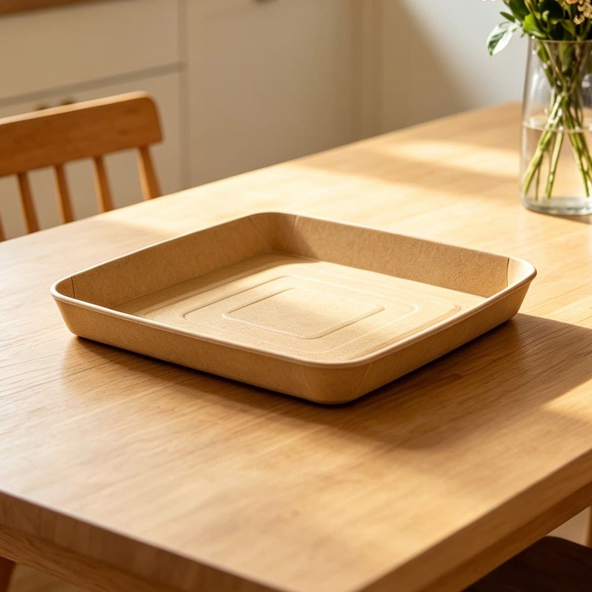 12.36 x 12.36 x 1.59 Kraft Paper Tray