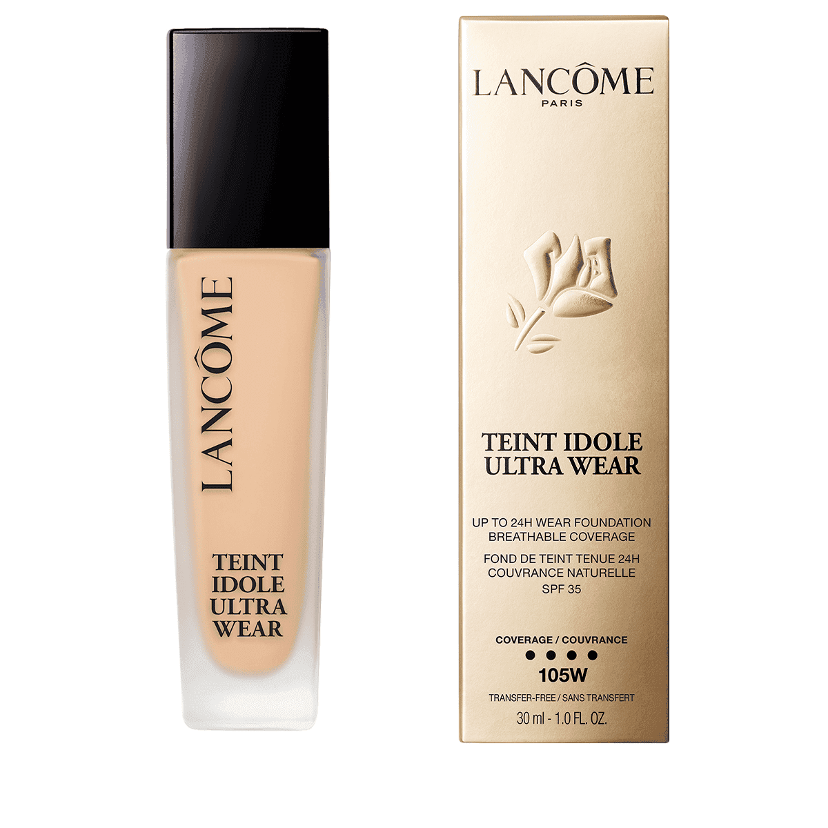 LANCOME ~ TEINT IDOLE ULTRA WEAR & COMFORT FOUNDATION ~ # 450 SUEDE (W) ~ 1 OZ