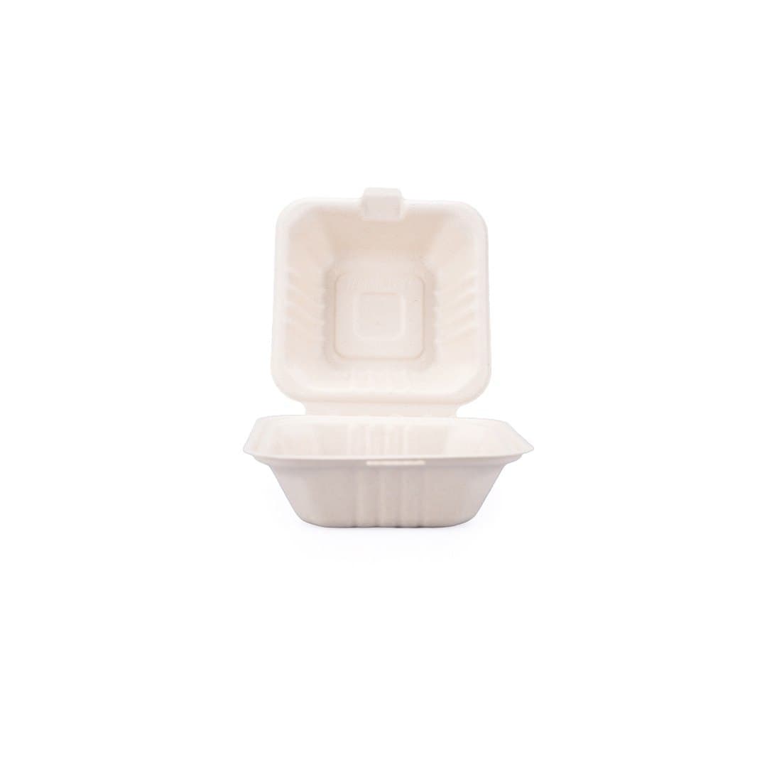6"x6" Bagasse Clamshell thumbnail 2