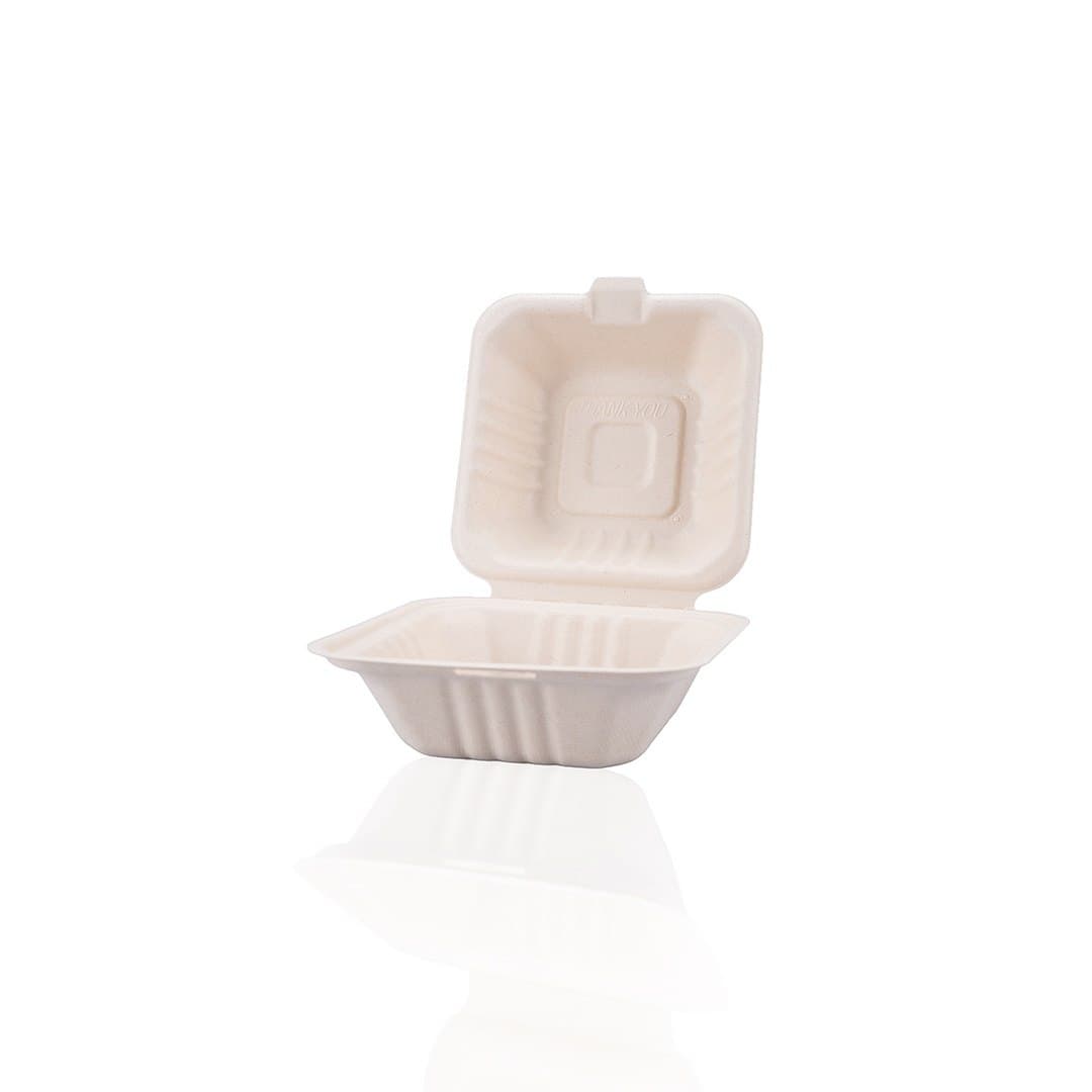 6"x6" Bagasse Clamshell thumbnail 3