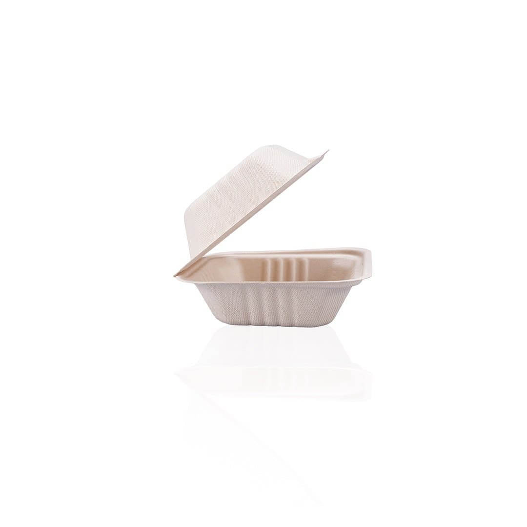 6"x6" Bagasse Clamshell thumbnail 4
