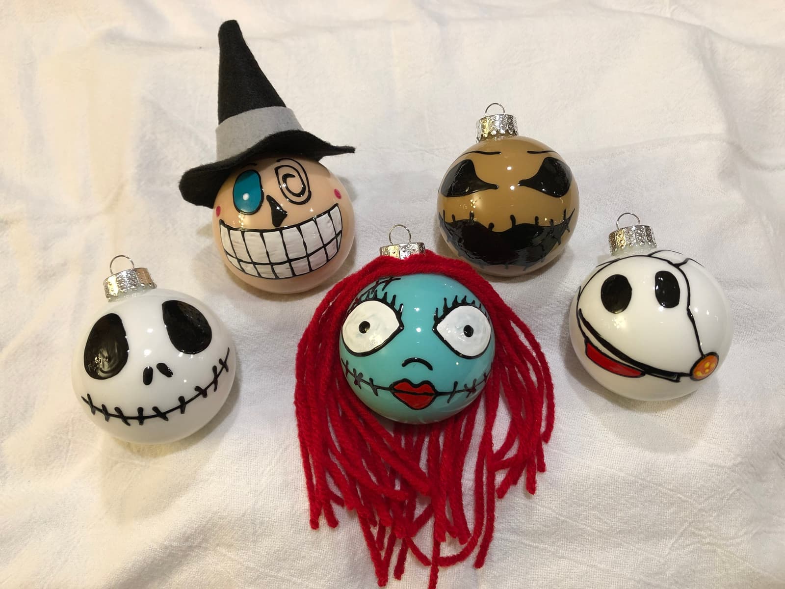 Disney Nightmare Before Christmas Ball Ornament Set Jack Skellington Tree Topper