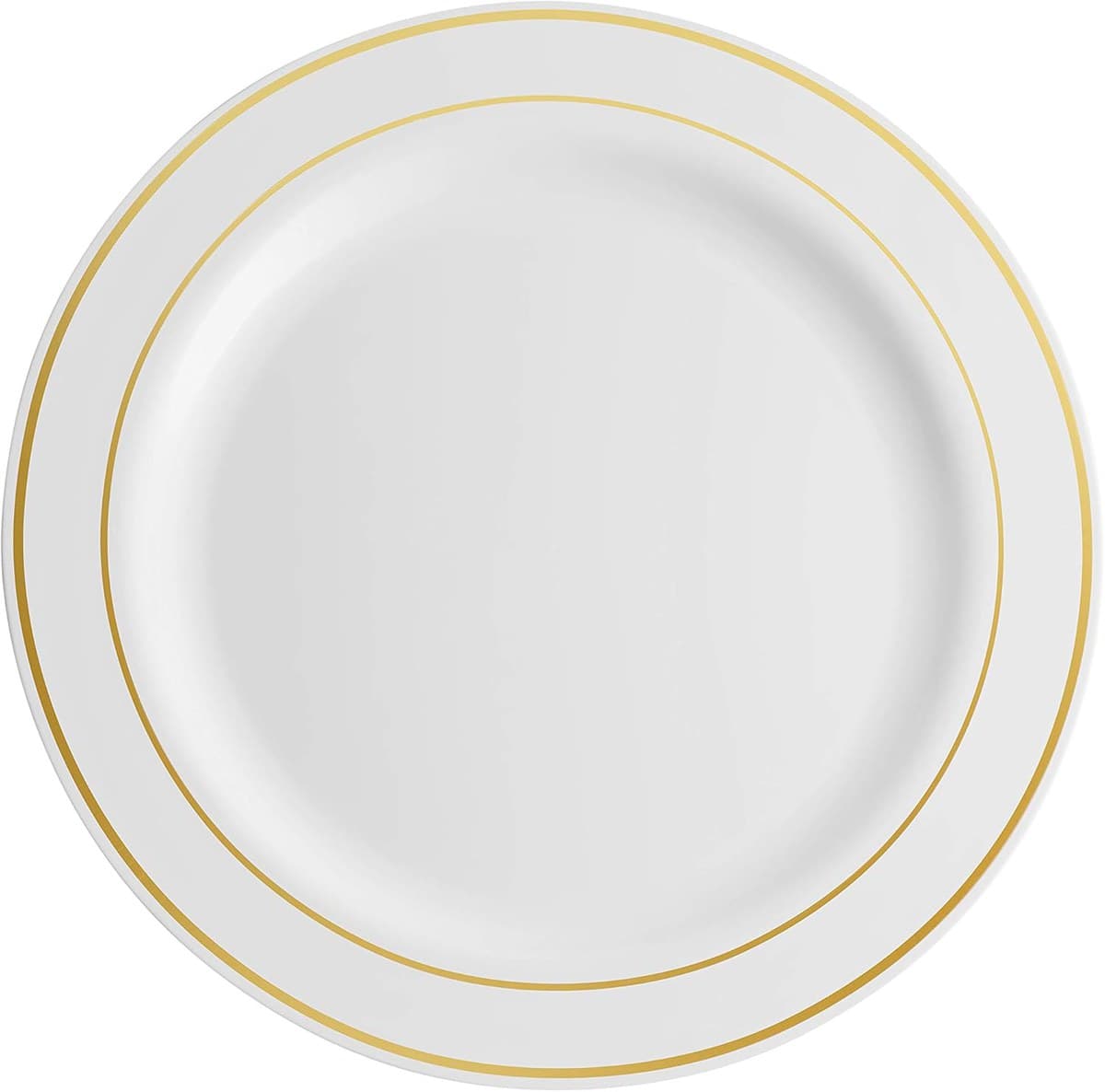 White-Gold Party Plates (350-Count Bulk Pack)