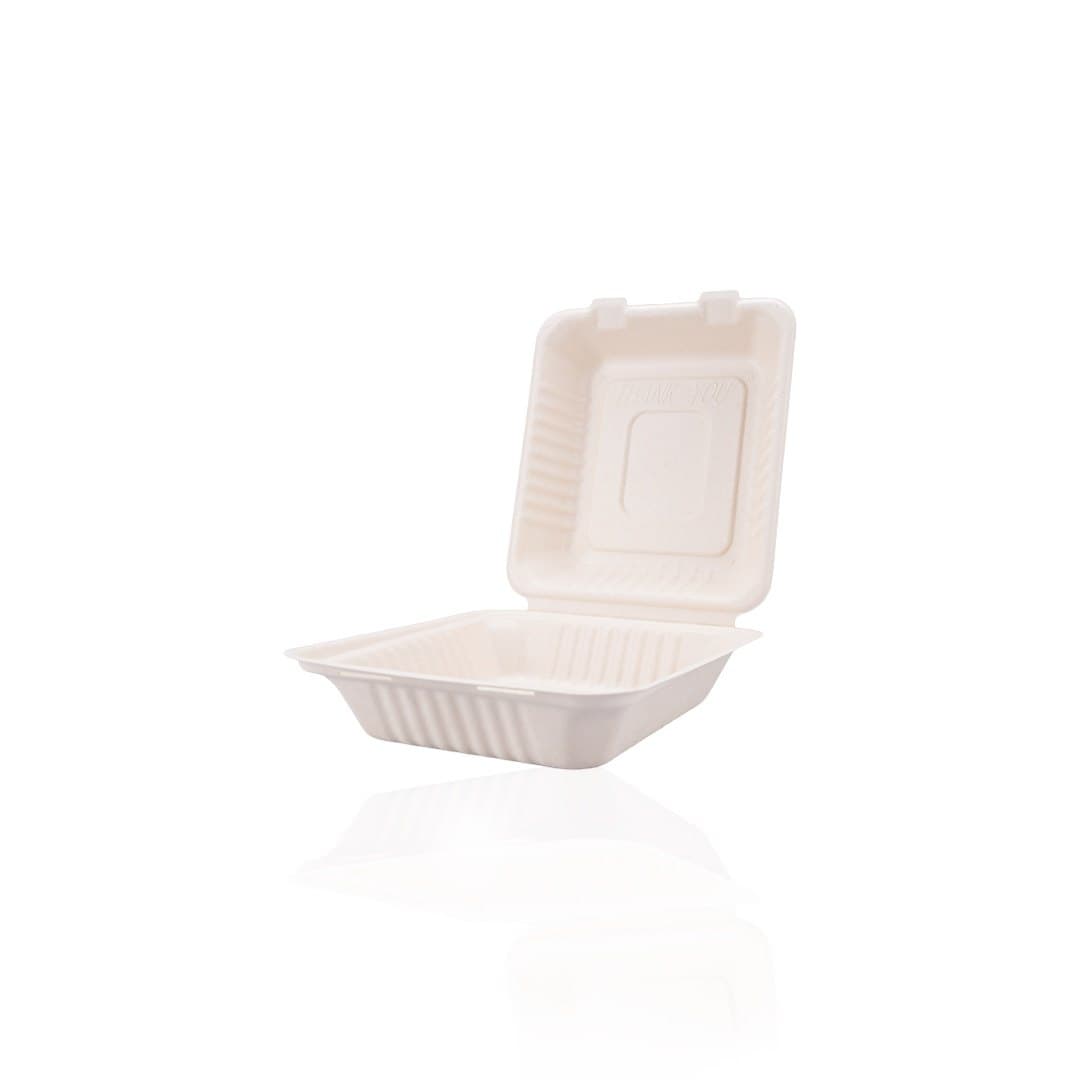 8"x8" Bagasse Clamshell thumbnail 3