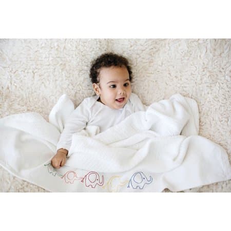 Babysense Baby Cellular Blanket, Grey, Bunnies Prints, Cotton, Large