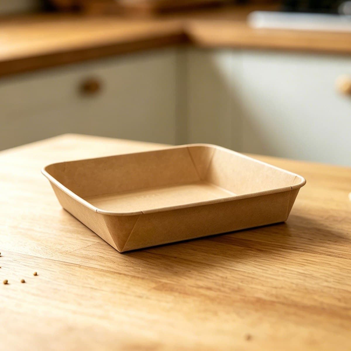 Kraft square paperboard container 67oz