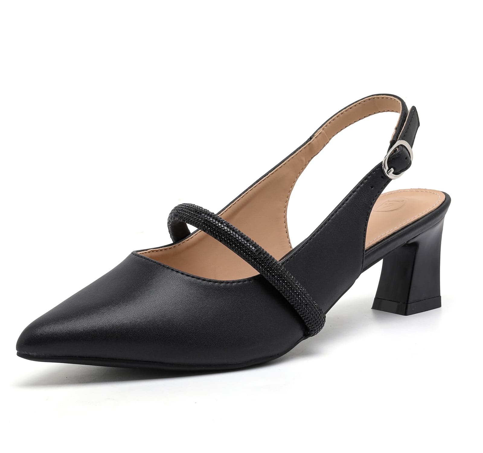 Womens Pointed Colour : Black，Size:7