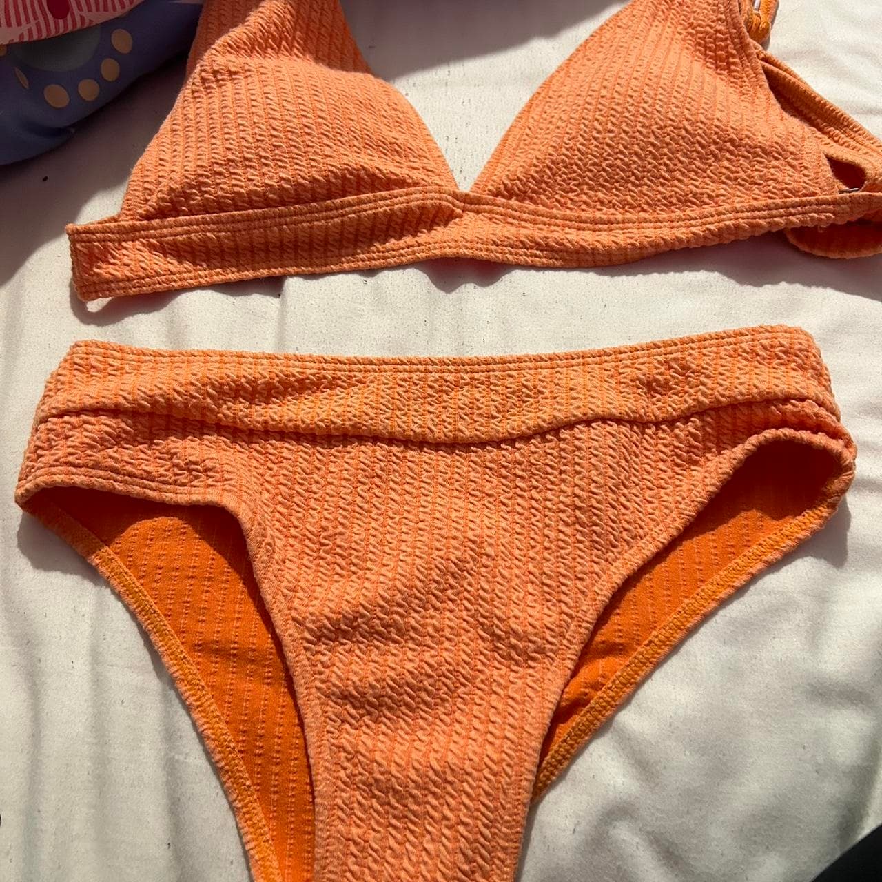 Women’s V-Neck Swimsuit, Vacation Beach Swimwear, Color:Orange, Size:XS