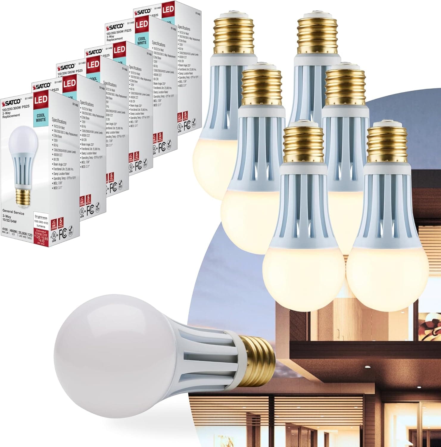 Dimmable LED Light Bulb, 12 Watt, Medium Base E26 2700K (Warm White)