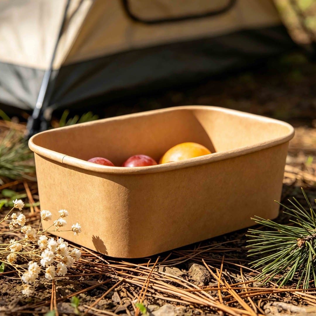 32oz Kraft rectangle paperboard container