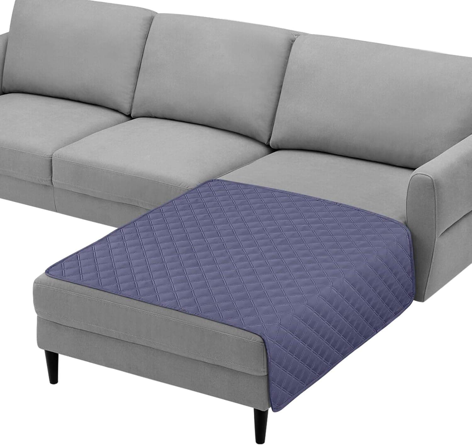 3-Seat Chaise Sofa Protector, Waterproof, M, Grey Blue