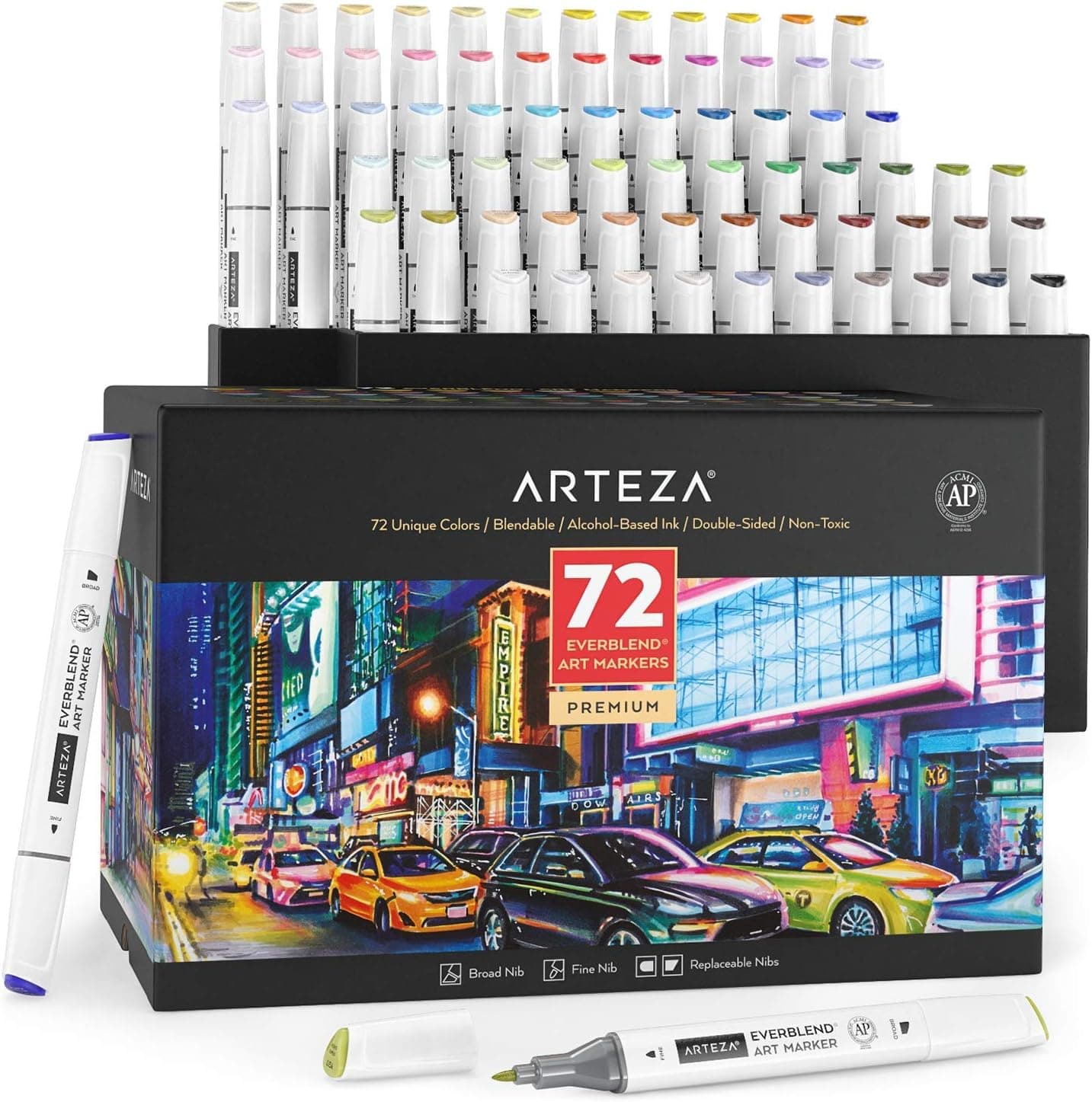 Arteza EverBlend Art Markers yellow  (Set of 4), Alcohol Based