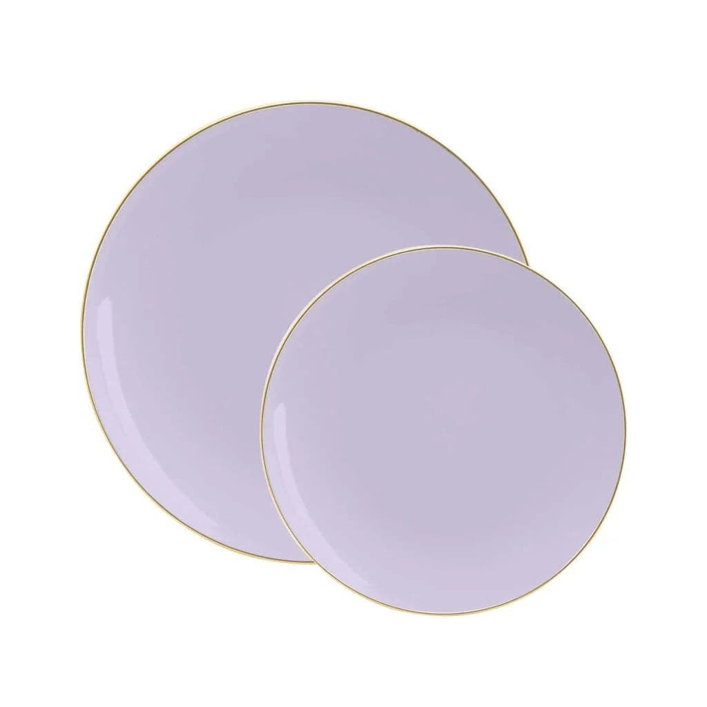 Purple-Gold Party Plates (175-Count Bulk Pack)