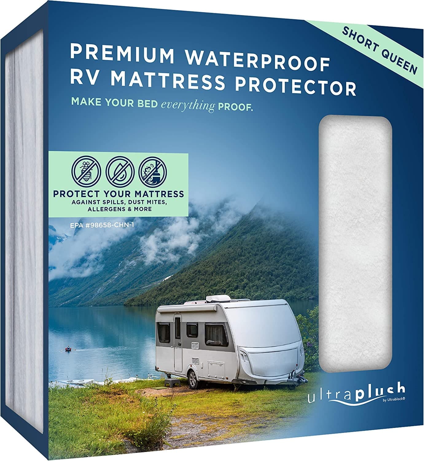 ULTRABLOCK RV MATTRESS PROTECTOR RV SHORT QUEEN 60'' X 75''