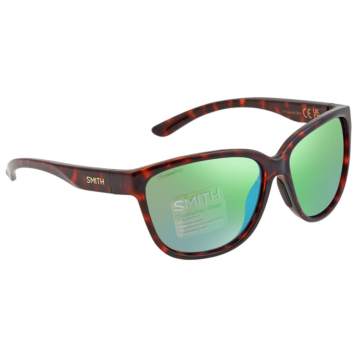 Smith Women’s Polarized Square Glass Lens Sunglasses – Brown Tortoise New