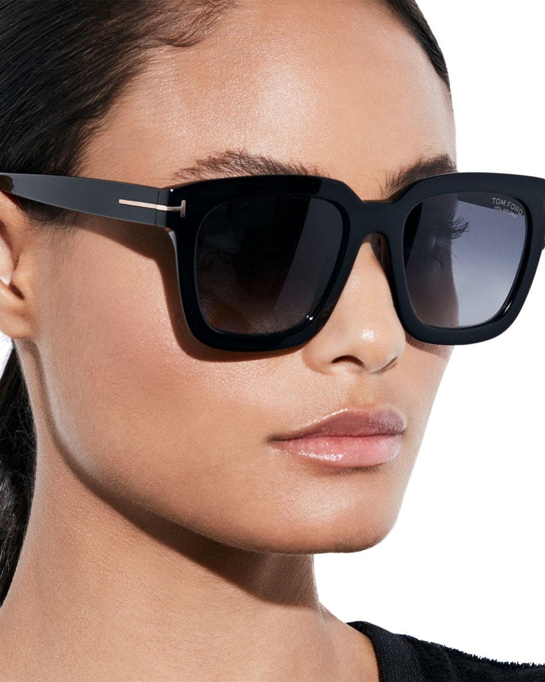 Women’s Black Square Sunglasses – Glass Polarized Lenses – New – Free Shipping