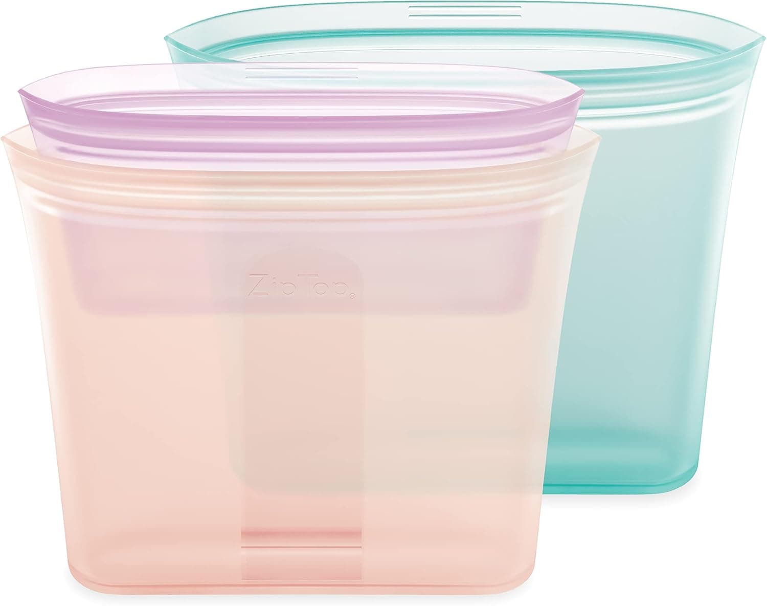Zip Top Reusable Food Storage Container - 2 Bag Set - Lavender - Made in the USA