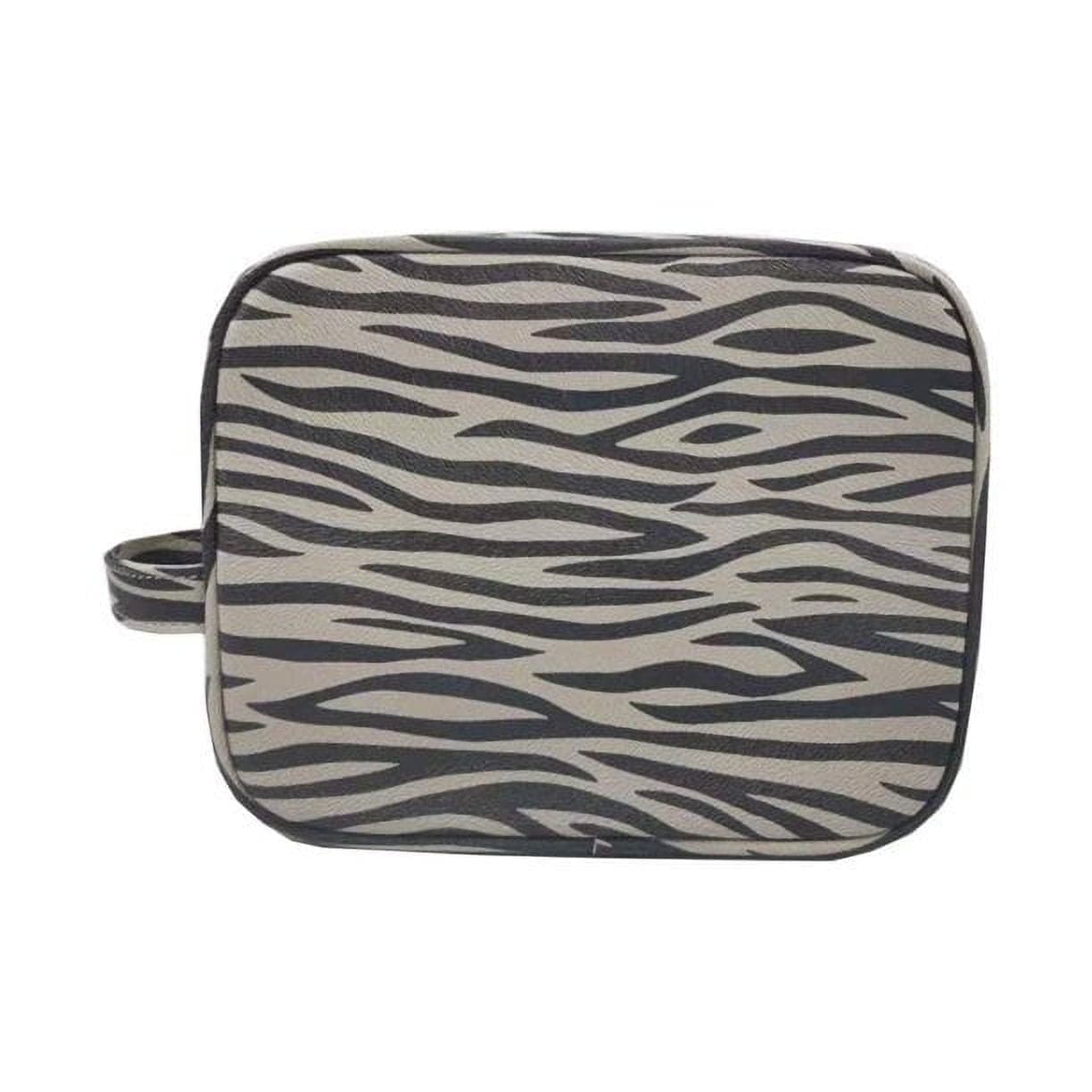 New Daisy Rose Cosmetic Travel Bag (Grey Zebra)