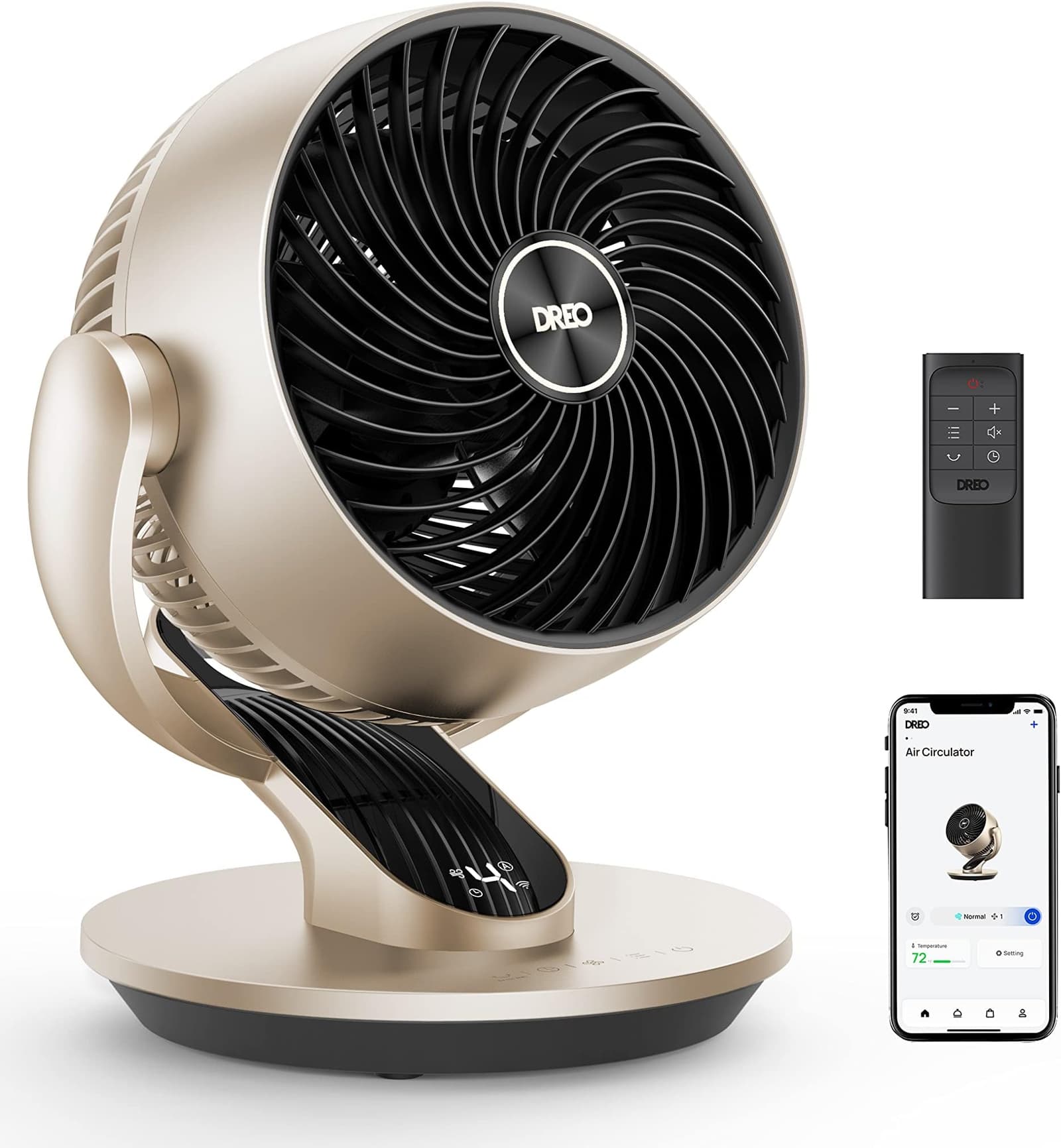 Dreo Desk Fan 13" Small Air Circulator Table Oscillating Fan Cooling with Remote