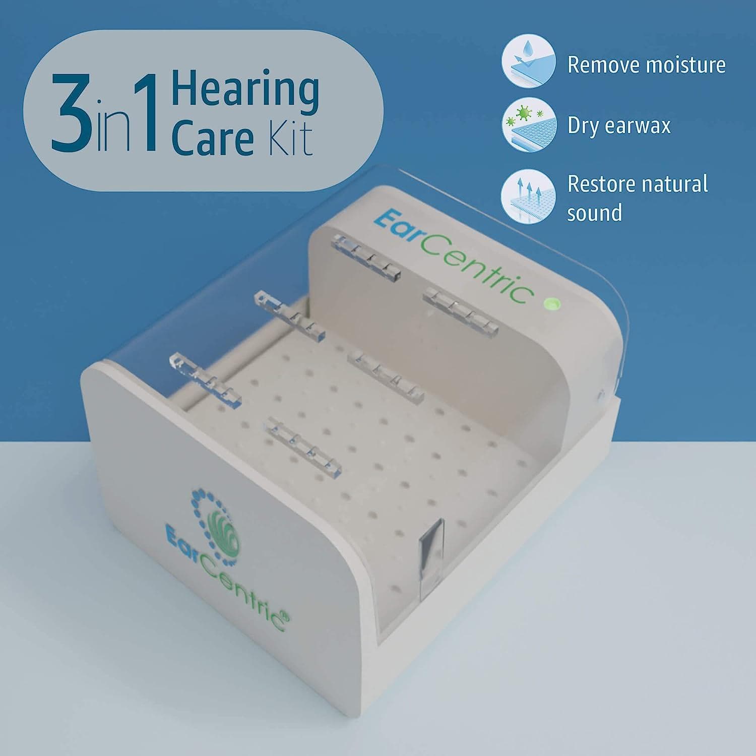 AID300 Hearing Aid and Earmold Dryer with Battery Testing Function