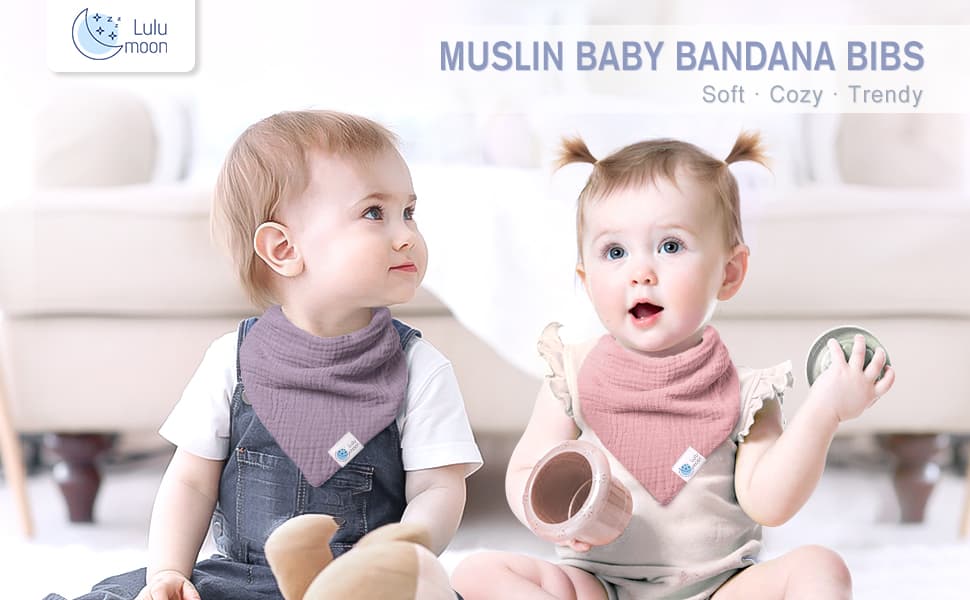 2-Pack Baby Bibs – Chestnut, 100% Cotton Outer – 14.2” x 9”, Button Back