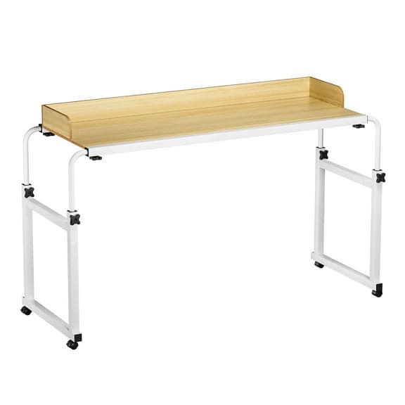 47 Inch Overbed Table with Wheels 1M Rolling Bed Table Mobile Over The Bed Table