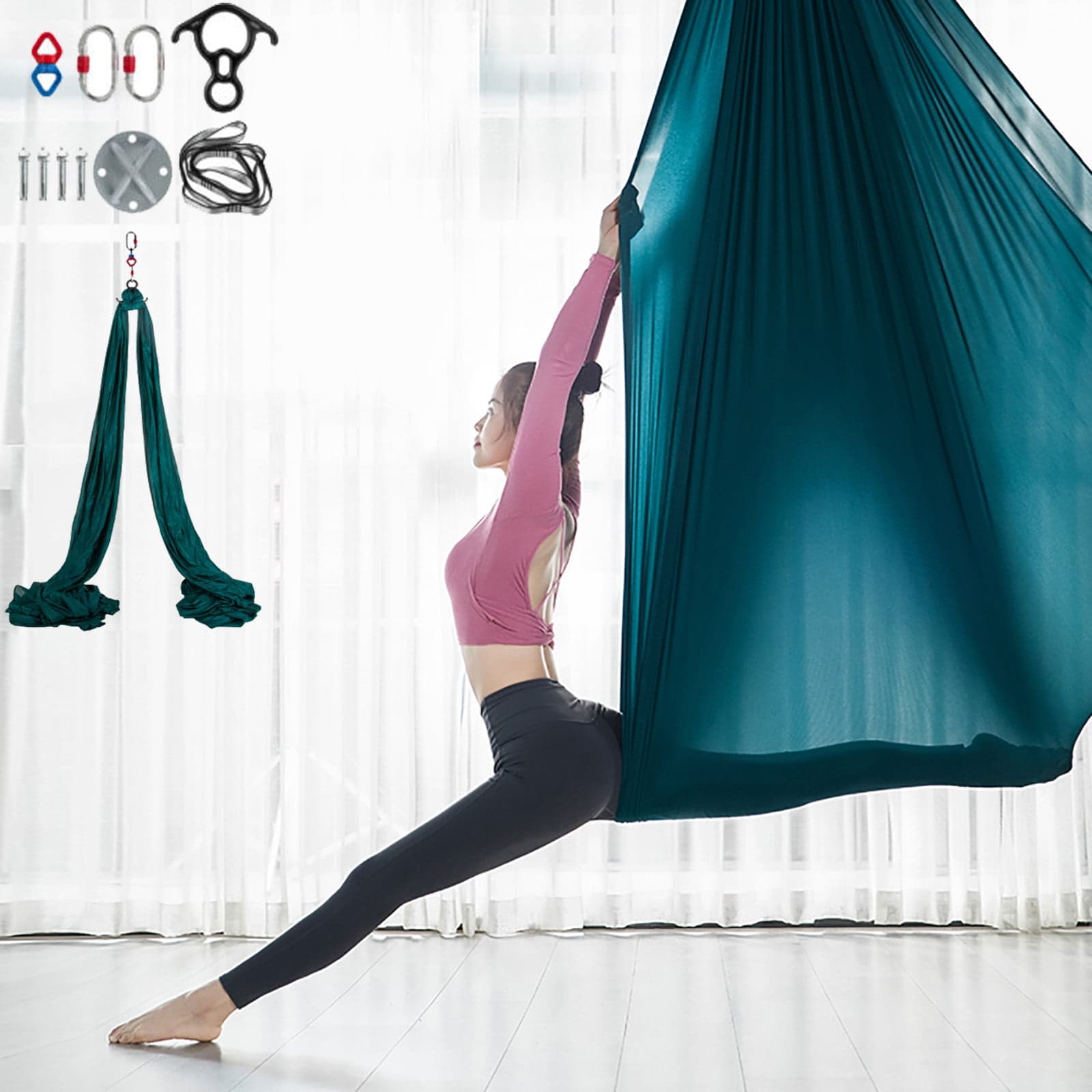 VEVOR Aerial Silk, 11yd 9.2ft Aerial Yoga Swing Set Yoga Hammock Kit - Antigravi