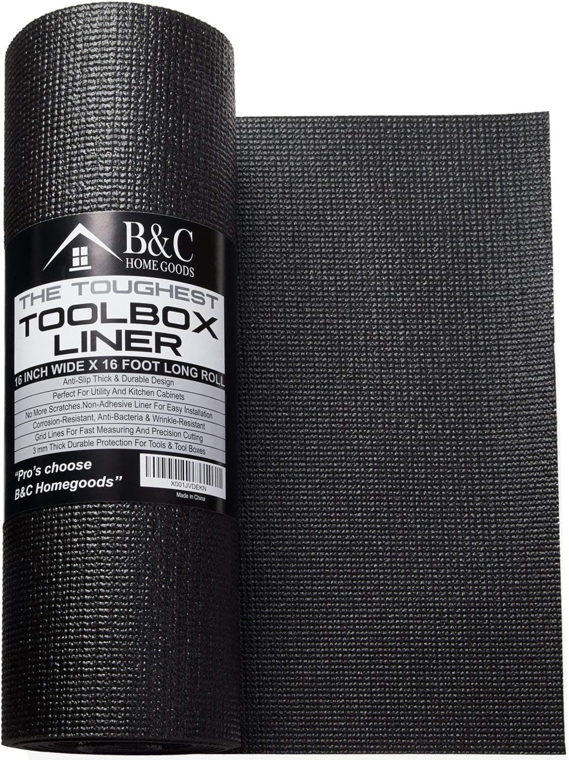 B&C Home Goods Anti-Slip Toolbox Liner - Adjustable, Protects Tools