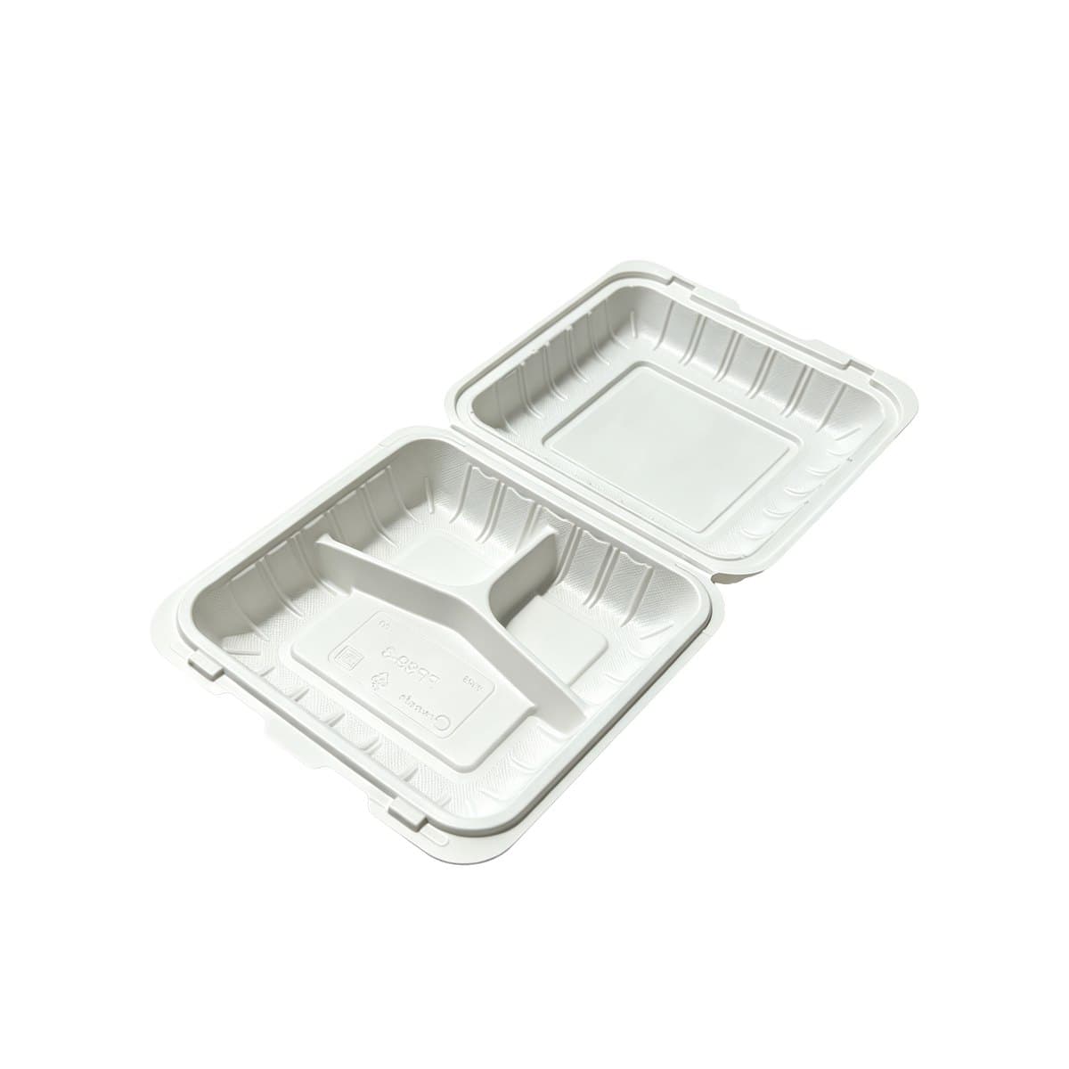 8"/9" White MFPP 3-compartment clamshell thumbnail 4