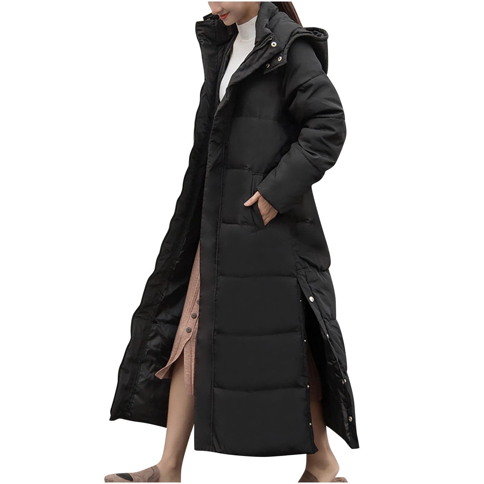 black Long Down Puffer Jacket