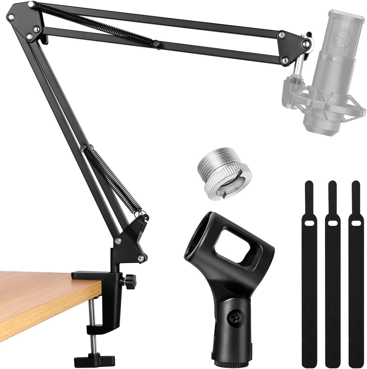 Microphone Stand, Adjustable Microphone Suspension Boom Scissor Arm Stand