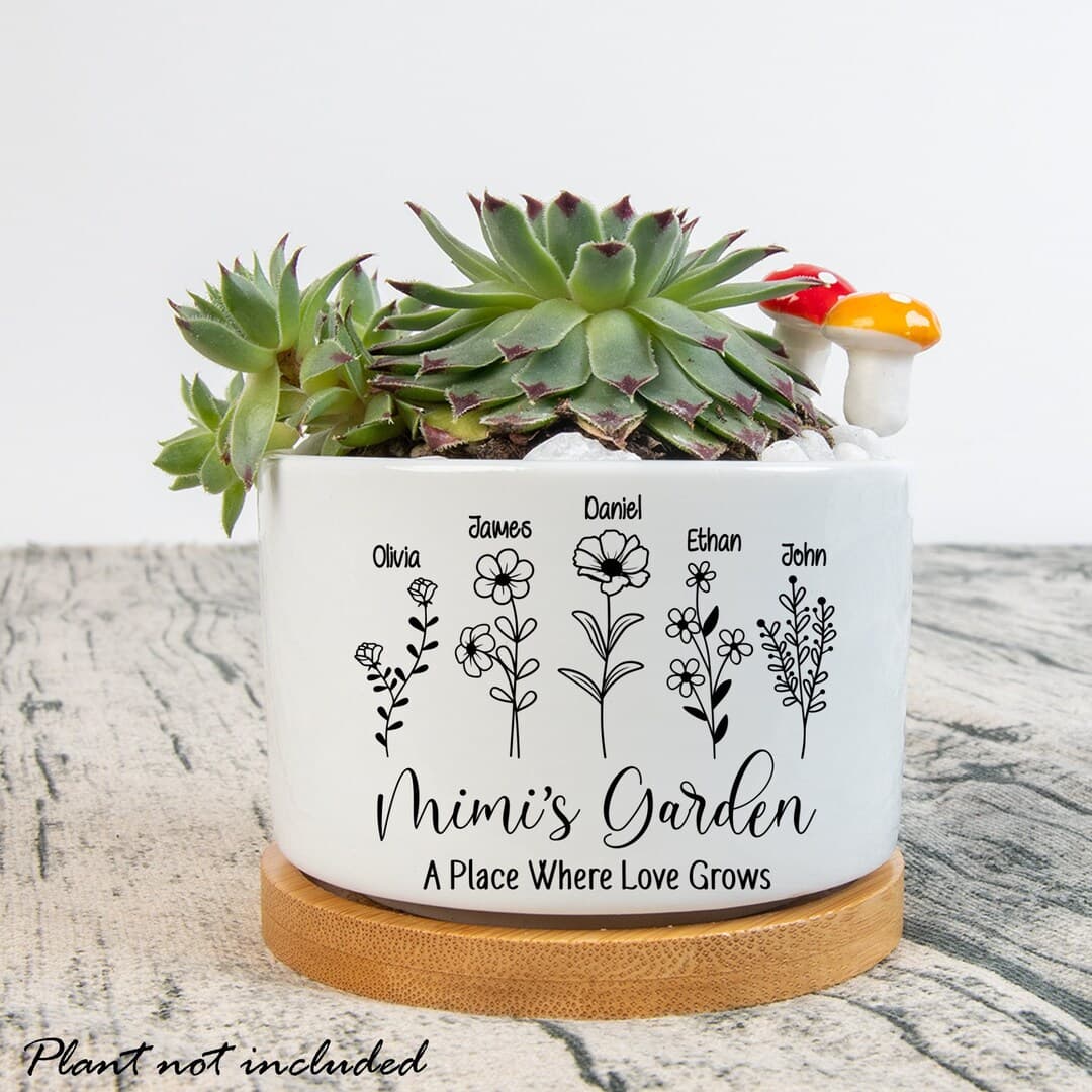 3pcs Gardener with Custom Nickname Plant Pot