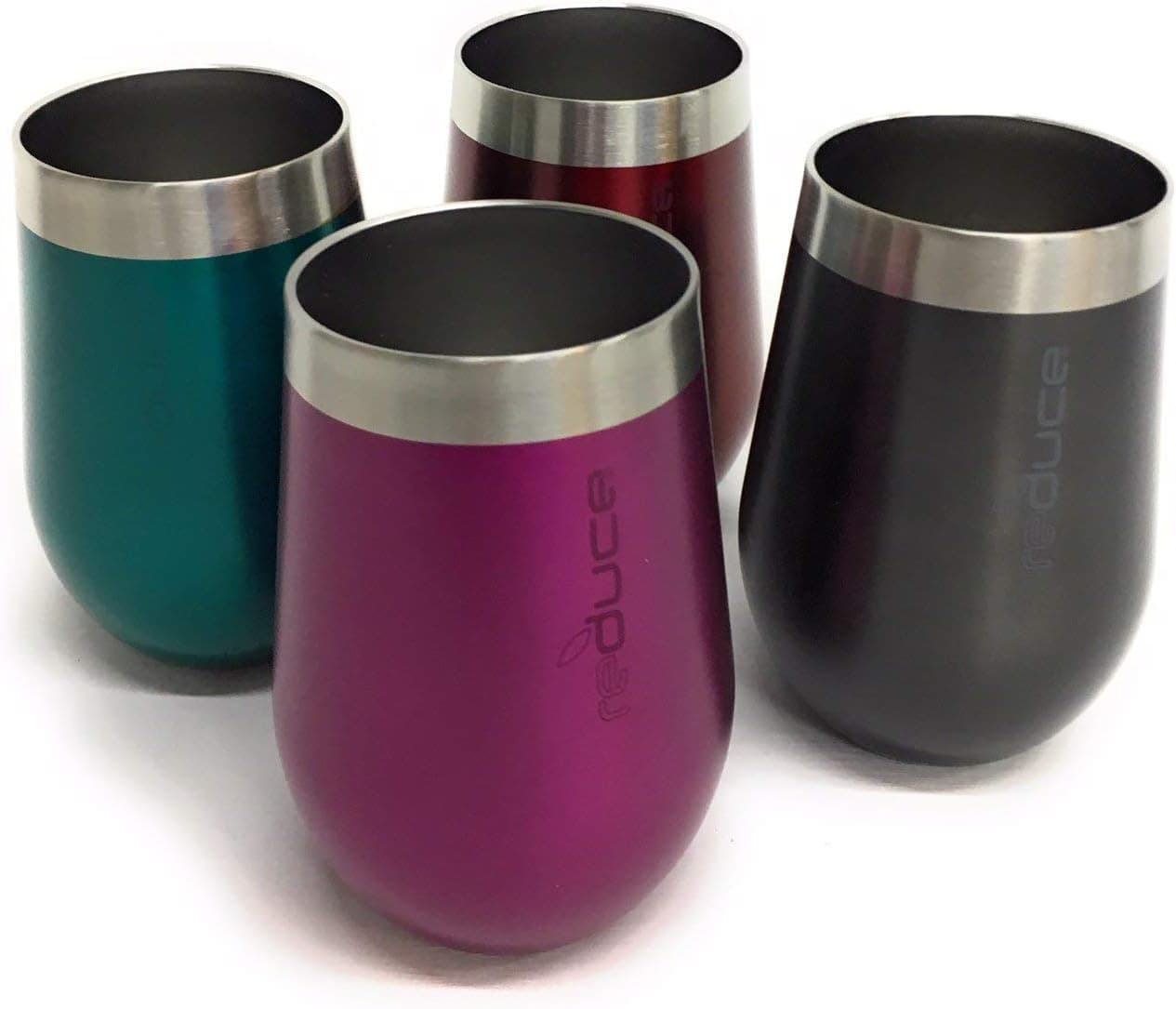 New Reduce 12 oz. Wine Thermal Cocktail Tumbler Stainless Shatterproof Lid