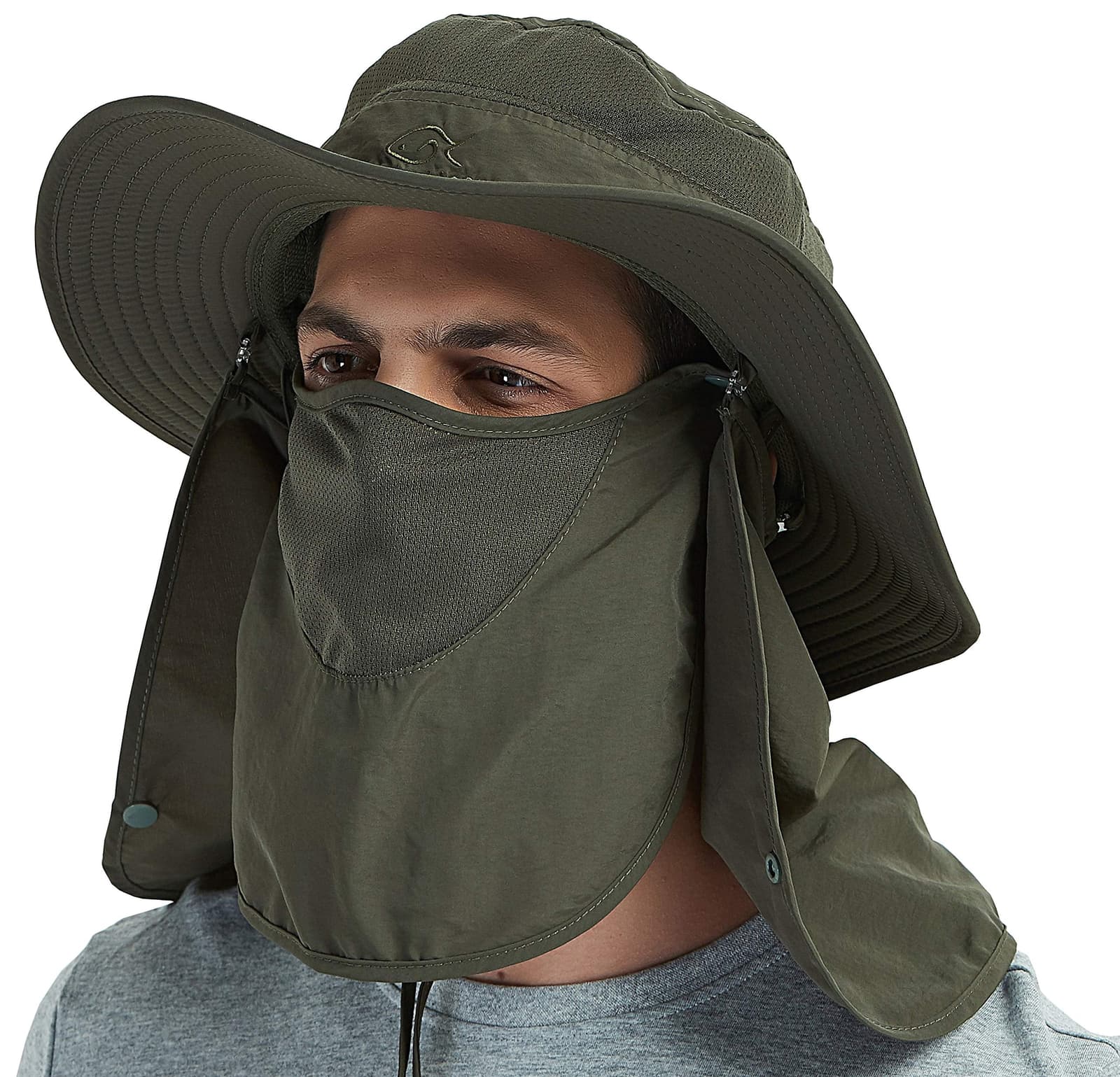 green sun protection hat