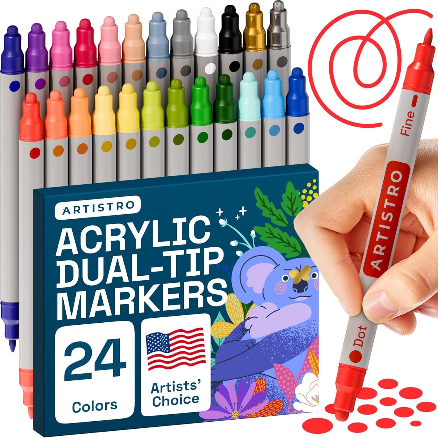 ARTISTRO Paint Pens GIFT  Set –10 Colors with Tote Bag, Pen Case & 2 Art Stones