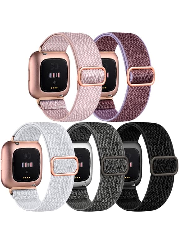5- Pack S Color Burst  Loop Watch Bands 0.8 x 6.2 Inch  Fits 42mm/44mm/45mm
