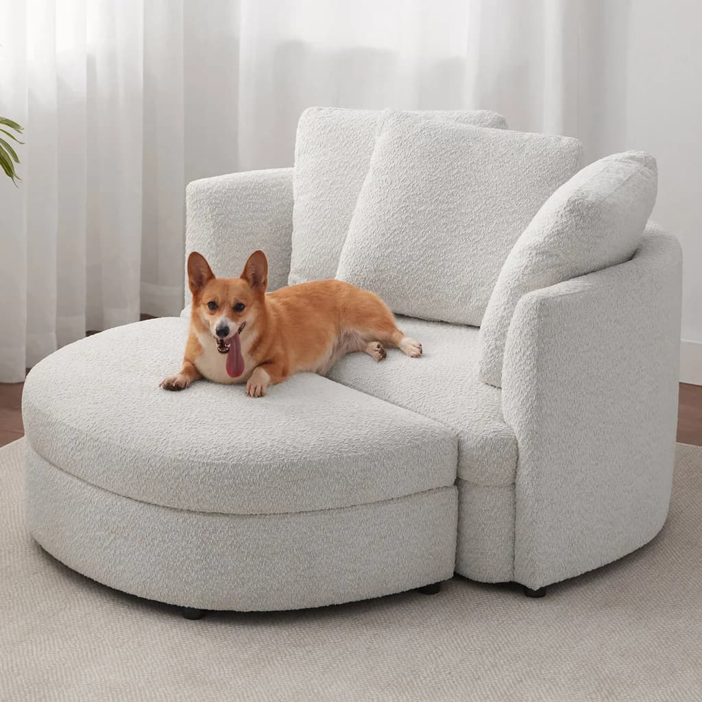 Holley Oversized Fabric Accent Chair with Storage Ottoman-only pick up in IL