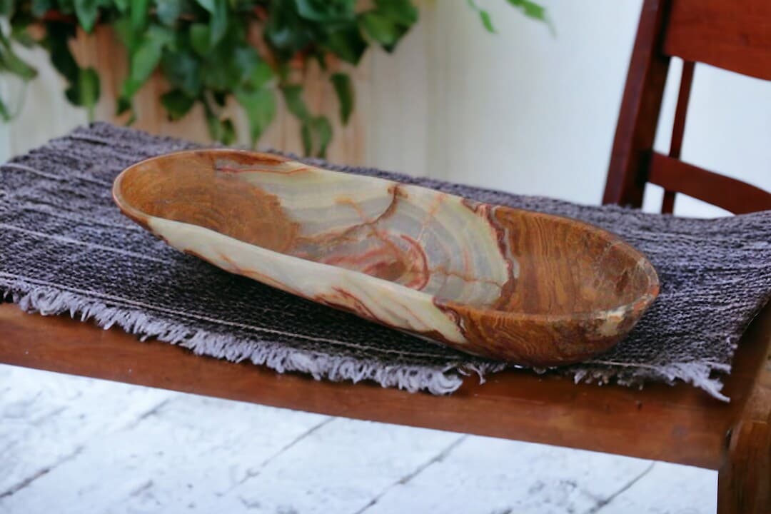 Beautiful Home Decor NaturalStone Canoes Onyx Handcrafte 27 * 7.8 * 4inch