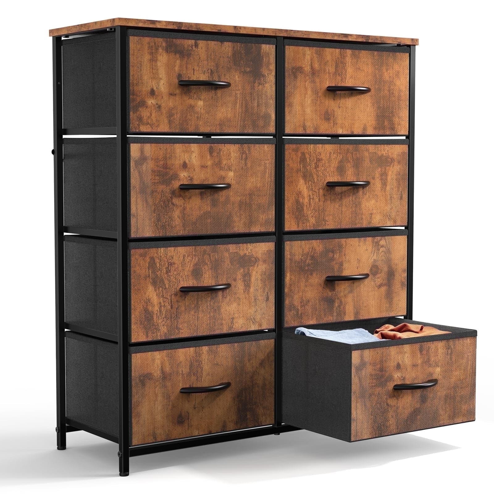 charaHOME 7-Drawer Fabric Dresser Organizer – Brown Storage Tower