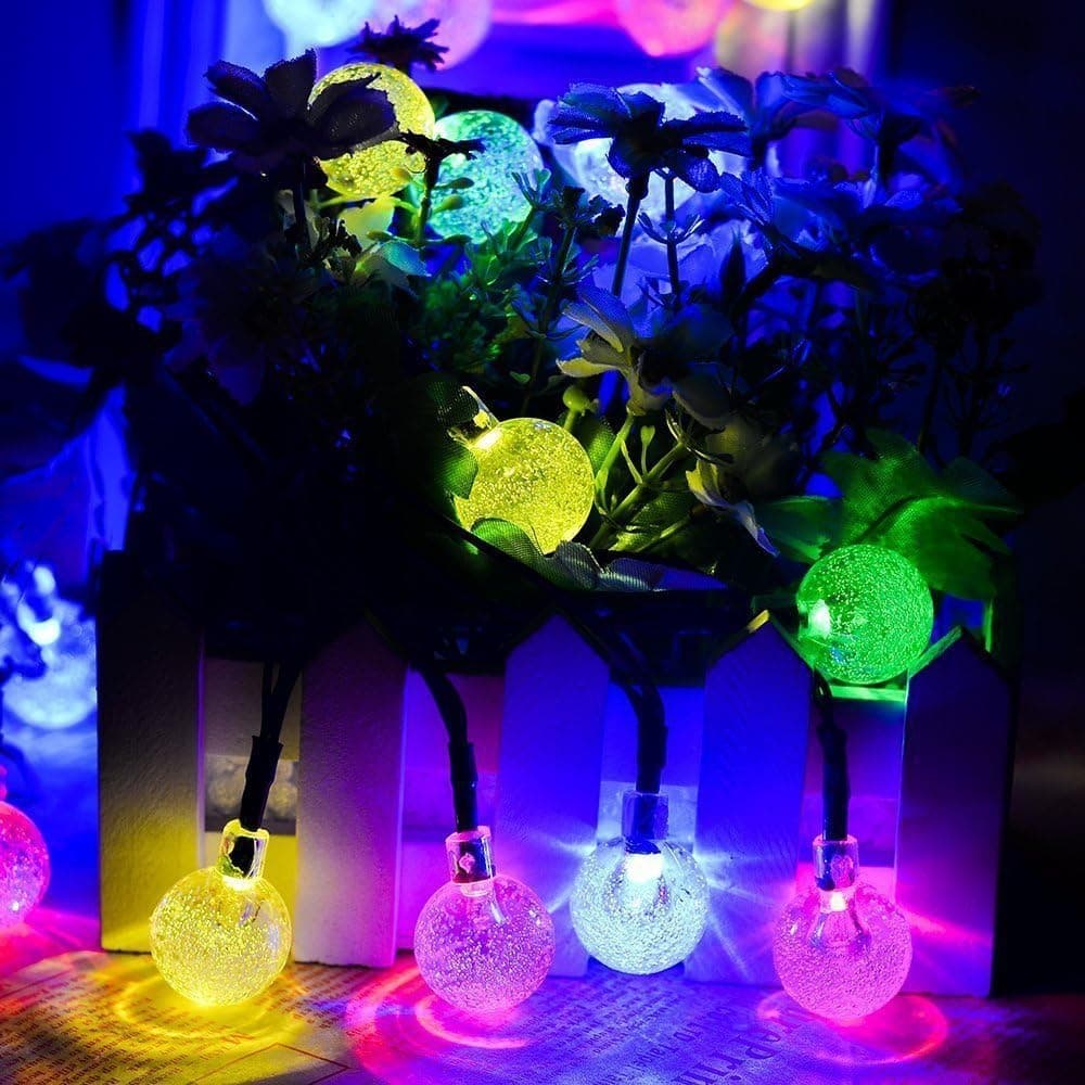 Solar LED String Lights  Bubble Ball Fairy Lights Decorations Xmas Garden
