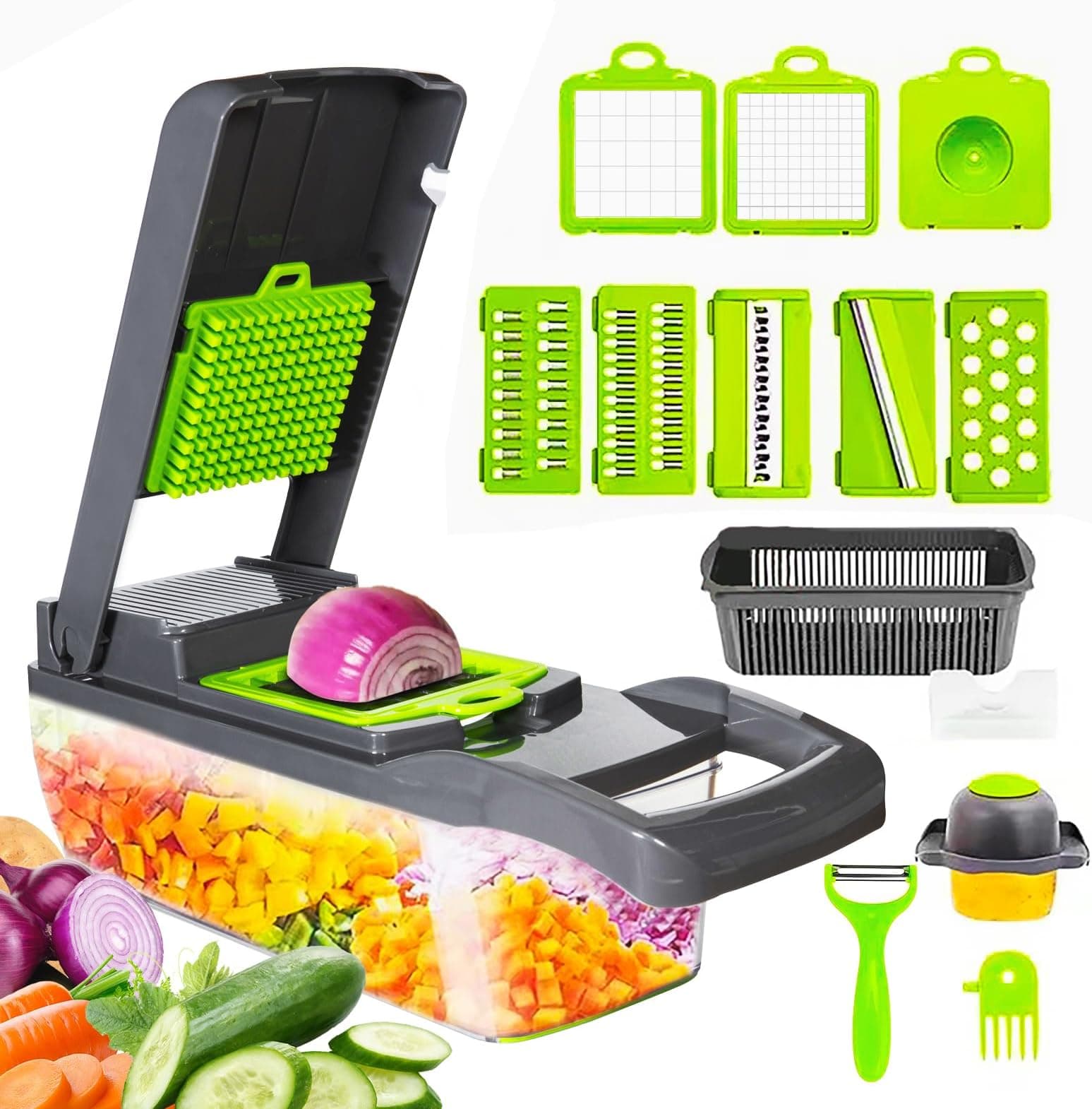 14in1 Vegetable Grater Slicer Dicer Potato Cutter Kitchen Gadget Tools Set