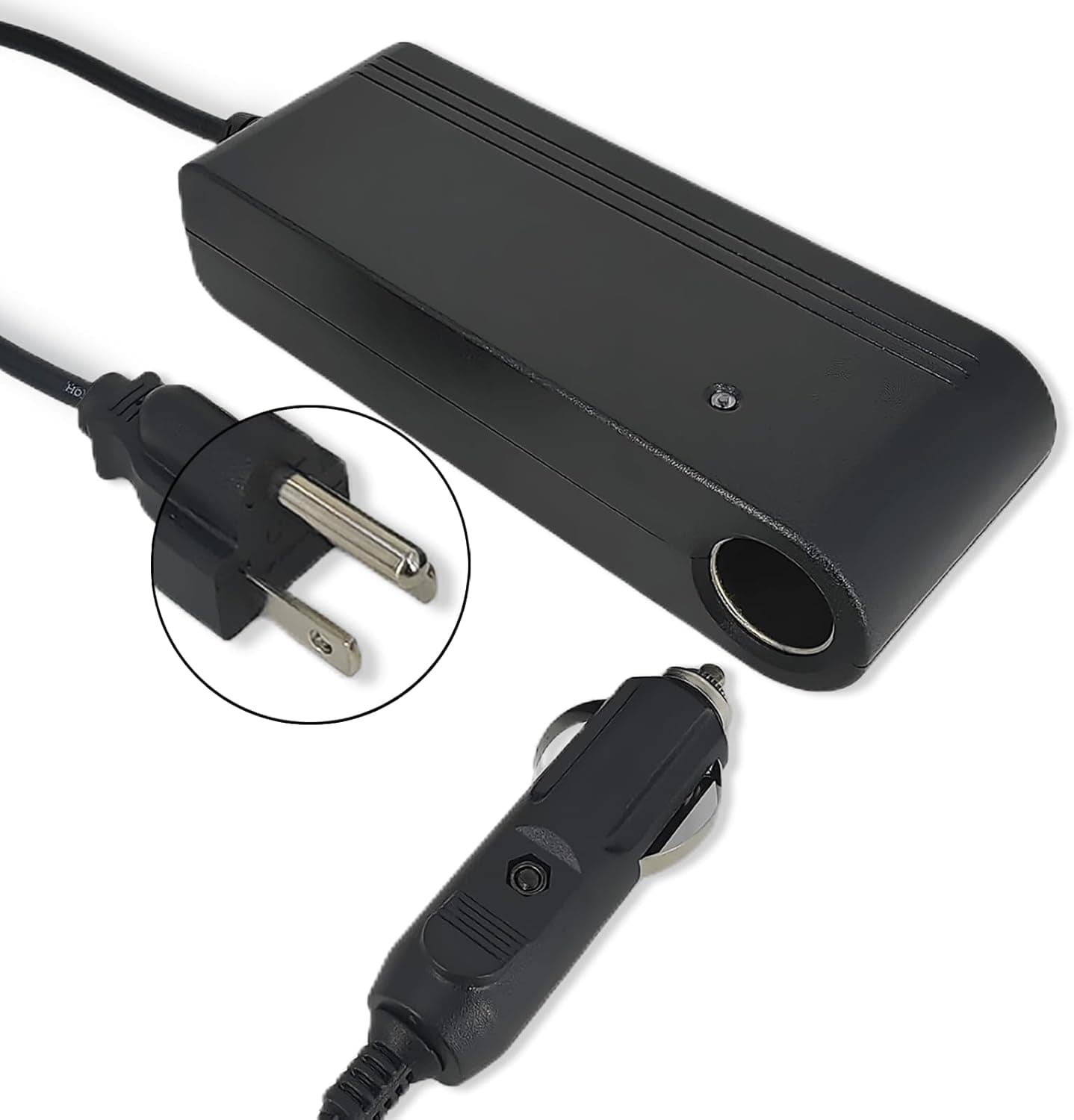 16A300V Car Battery Power Cord Car Plug to 2 Clips Car Charging Extension Cable