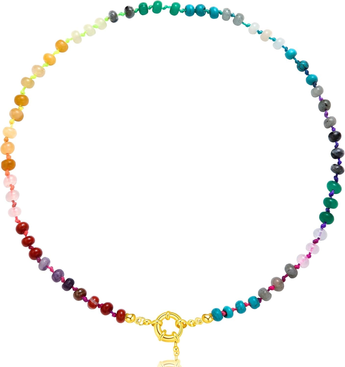 Beaded Gemstone Necklace for Women, Summer Handmade Jewelry Gifts