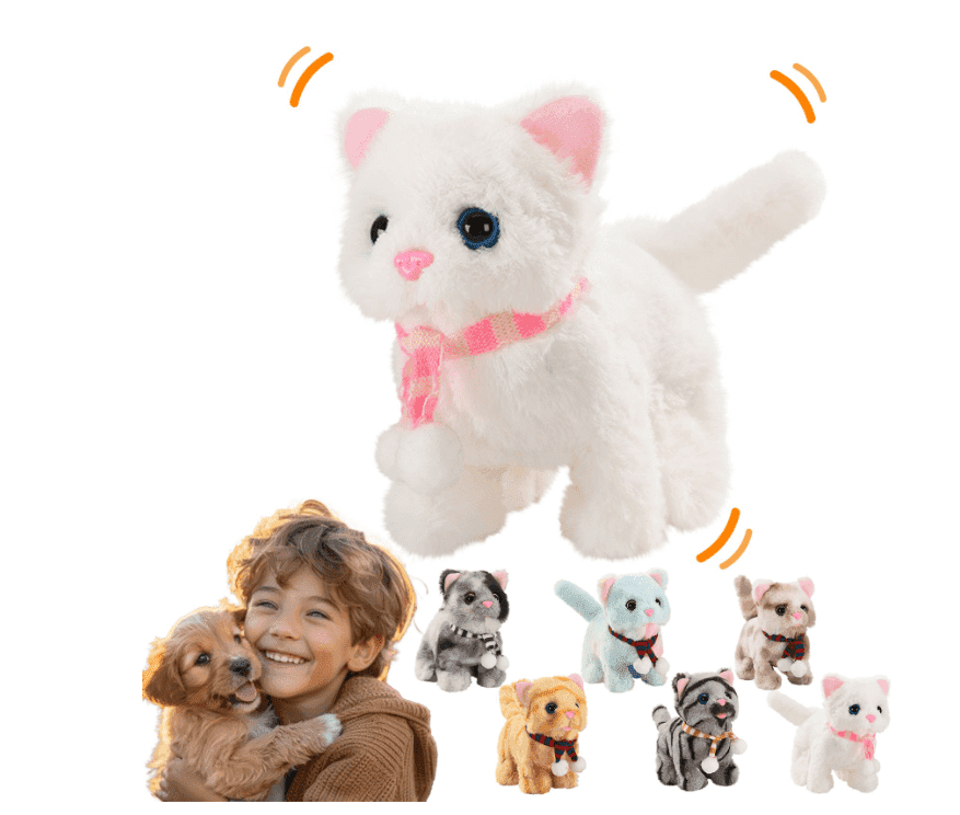 AOOMii AI Meow Star Companion Robot, Interactive AI Plush Cat Study Buddy, 1000mAh Rechargeable, Ages 3+
